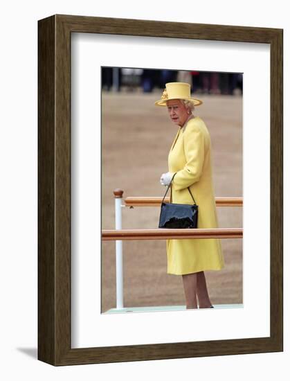 Queen Elizabeth II at her Annual Birthday Parade Trooping the Colour-null-Framed Art Print