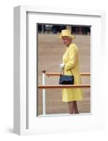 Queen Elizabeth II at her Annual Birthday Parade Trooping the Colour-null-Framed Art Print