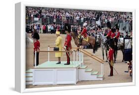 Queen Elizabeth II at her Annual Birthday Parade Trooping the Colour-null-Framed Art Print