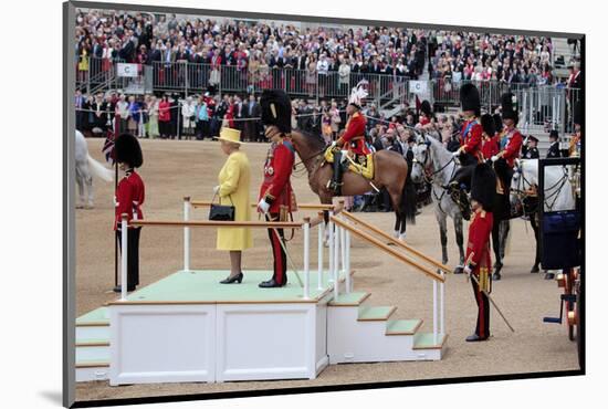 Queen Elizabeth II at her Annual Birthday Parade Trooping the Colour-null-Mounted Art Print