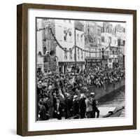 Queen Elizabeth Ii at St Peter Port in Guernsey 1957-Malcolm MacNeil-Framed Photographic Print