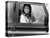 Queen Elizabeth II at the wheel of her Land Rover-Associated Newspapers-Stretched Canvas