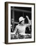 Queen Elizabeth II cheering on her horse at the Derby-Associated Newspapers-Framed Photo