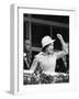 Queen Elizabeth II cheering on her horse at the Derby-Associated Newspapers-Framed Photo