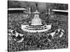 Queen Elizabeth II Coronation, crowds at Buckingham Palace-Associated Newspapers-Stretched Canvas