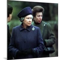 Queen Elizabeth II Greets Local Residents and Lays a Wreath of Flowers along the Road-null-Mounted Photographic Print