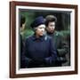 Queen Elizabeth II Greets Local Residents and Lays a Wreath of Flowers along the Road-null-Framed Photographic Print