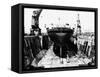 Queen Elizabeth II in Dry Dock at Southampton-null-Framed Stretched Canvas