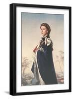 Queen Elizabeth II in Robes-null-Framed Art Print