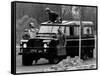 Queen Elizabeth II Looks on as Prince Edward Plays on the Roof of Their Land Rover-null-Framed Stretched Canvas