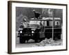 Queen Elizabeth II Looks on as Prince Edward Plays on the Roof of Their Land Rover-null-Framed Photographic Print