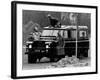 Queen Elizabeth II Looks on as Prince Edward Plays on the Roof of Their Land Rover-null-Framed Photographic Print