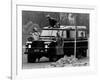 Queen Elizabeth II Looks on as Prince Edward Plays on the Roof of Their Land Rover-null-Framed Photographic Print