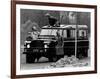 Queen Elizabeth II Looks on as Prince Edward Plays on the Roof of Their Land Rover-null-Framed Photographic Print