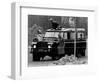 Queen Elizabeth II Looks on as Prince Edward Plays on the Roof of Their Land Rover-null-Framed Photographic Print