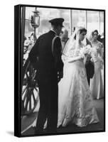 Queen Elizabeth II Marries the Duke of Edinburgh-null-Framed Stretched Canvas