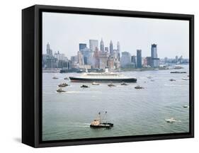 Queen Elizabeth II on the Hudson River-null-Framed Stretched Canvas