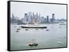 Queen Elizabeth II on the Hudson River-null-Framed Stretched Canvas