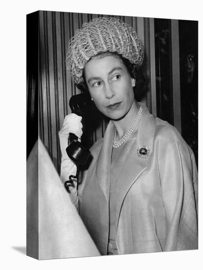 Queen Elizabeth II on the telephone-Associated Newspapers-Stretched Canvas