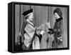 Queen Elizabeth II presents her mother with the degree of Honorary Doctorate of Music-Associated Newspapers-Framed Stretched Canvas