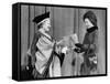 Queen Elizabeth II presents her mother with the degree of Honorary Doctorate of Music-Associated Newspapers-Framed Stretched Canvas