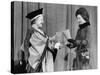 Queen Elizabeth II presents her mother with the degree of Honorary Doctorate of Music-Associated Newspapers-Stretched Canvas