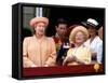 Queen Elizabeth II, Prince Charles and Princess Diana at Buckingham Palace-null-Framed Stretched Canvas