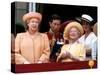 Queen Elizabeth II, Prince Charles and Princess Diana at Buckingham Palace-null-Stretched Canvas
