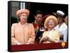 Queen Elizabeth II, Prince Charles and Princess Diana at Buckingham Palace-null-Framed Stretched Canvas