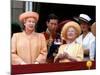 Queen Elizabeth II, Prince Charles and Princess Diana at Buckingham Palace-null-Mounted Photographic Print