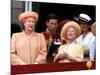 Queen Elizabeth II, Prince Charles and Princess Diana at Buckingham Palace-null-Mounted Photographic Print