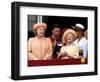 Queen Elizabeth II, Prince Charles and Princess Diana at Buckingham Palace-null-Framed Photographic Print