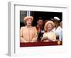 Queen Elizabeth II, Prince Charles and Princess Diana at Buckingham Palace-null-Framed Photographic Print