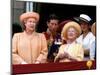 Queen Elizabeth II, Prince Charles and Princess Diana at Buckingham Palace-null-Mounted Photographic Print