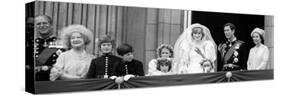 Queen Elizabeth II, Prince Philip, Prince Charles, Princess Diana on Balcony of Buckingham Palace-null-Stretched Canvas