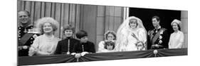 Queen Elizabeth II, Prince Philip, Prince Charles, Princess Diana on Balcony of Buckingham Palace-null-Mounted Photographic Print