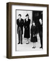 Queen Elizabeth II Prince Philip Princess Diana and Prince Charles at Duchess of Windsor Funeral-null-Framed Photographic Print