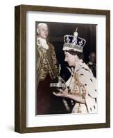 Queen Elizabeth II Returning to Buckingham Palace after Her Coronation, 1953-null-Framed Giclee Print