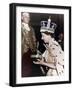 Queen Elizabeth II Returning to Buckingham Palace after Her Coronation, 1953-null-Framed Giclee Print