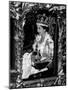 Queen Elizabeth II Riding Along in the Coronation Coach Wearing Crown and Carrying Orb-null-Mounted Photographic Print