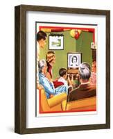 Queen Elizabeth Ii's First Christmas Tv Broadcast-John Keay-Framed Premium Giclee Print