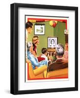 Queen Elizabeth Ii's First Christmas Tv Broadcast-John Keay-Framed Premium Giclee Print