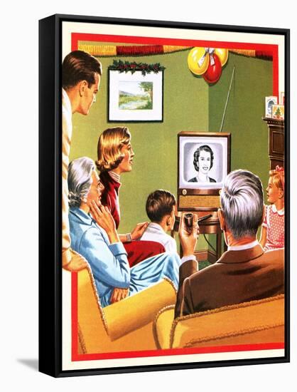 Queen Elizabeth Ii's First Christmas Tv Broadcast-John Keay-Framed Stretched Canvas