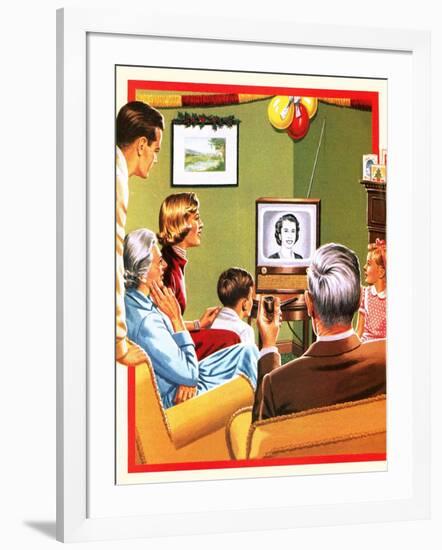 Queen Elizabeth Ii's First Christmas Tv Broadcast-John Keay-Framed Giclee Print