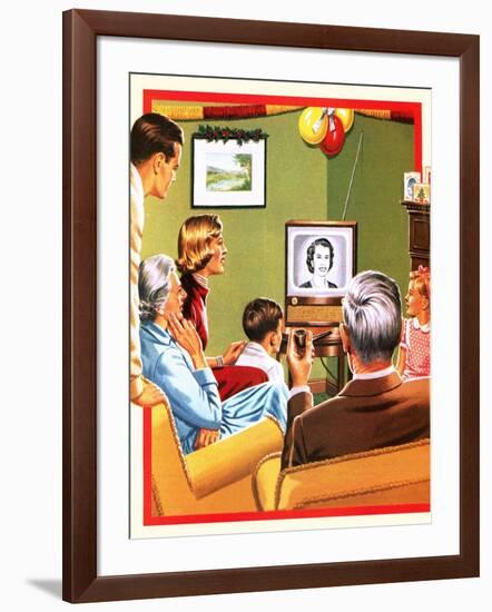 Queen Elizabeth Ii's First Christmas Tv Broadcast-John Keay-Framed Giclee Print