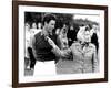 Queen Elizabeth II Shows Prince Charles Sign at a Polo Match at Windsor Great Park Points Finger-null-Framed Photographic Print