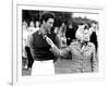 Queen Elizabeth II Shows Prince Charles Sign at a Polo Match at Windsor Great Park Points Finger-null-Framed Photographic Print