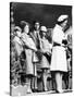 Queen Elizabeth II Standing with Her Children Prince Charles, Princess Anne and Prince Andrew-null-Stretched Canvas