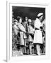 Queen Elizabeth II Standing with Her Children Prince Charles, Princess Anne and Prince Andrew-null-Framed Photographic Print