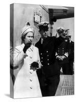 Queen Elizabeth II Visit Hms Norfolk July 1972 and is Shown Around by Prince Charles-null-Stretched Canvas